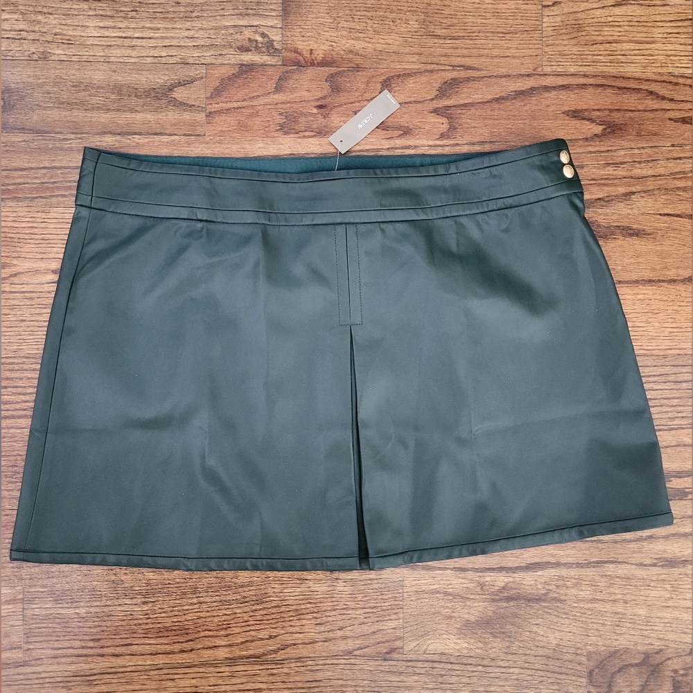 J. Crew Dark Green Leather Mini Skirt